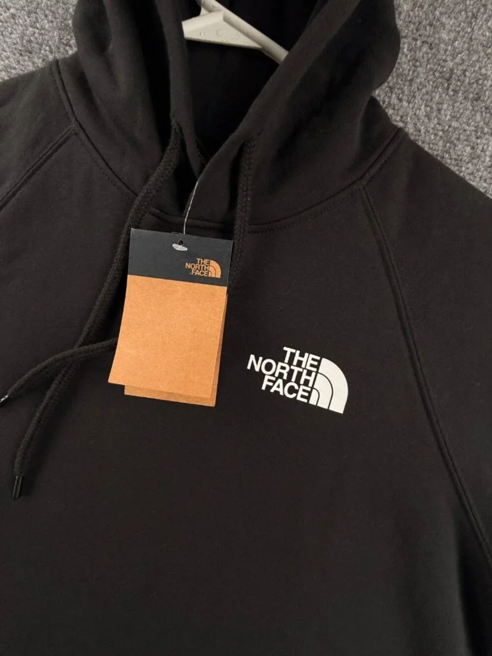 NWT North Face Back Graphic Hoodie Black White Medium Pullover Fleece Drawstring